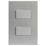 Conjunto Interruptor Duplo Simples Separado 4x2 - RECTA PRATA SATIN FOSCO